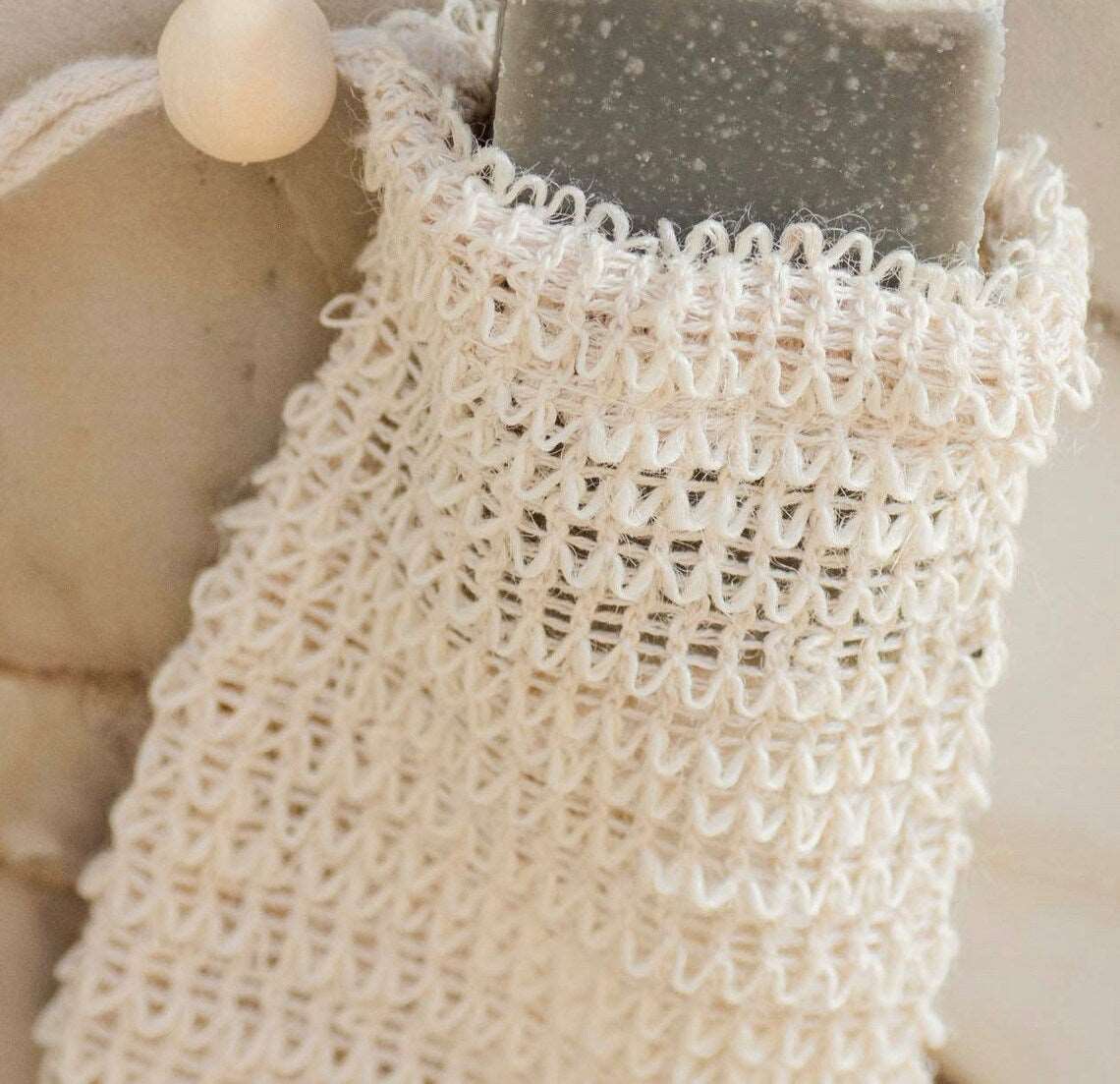 Loofah bag for natural soap