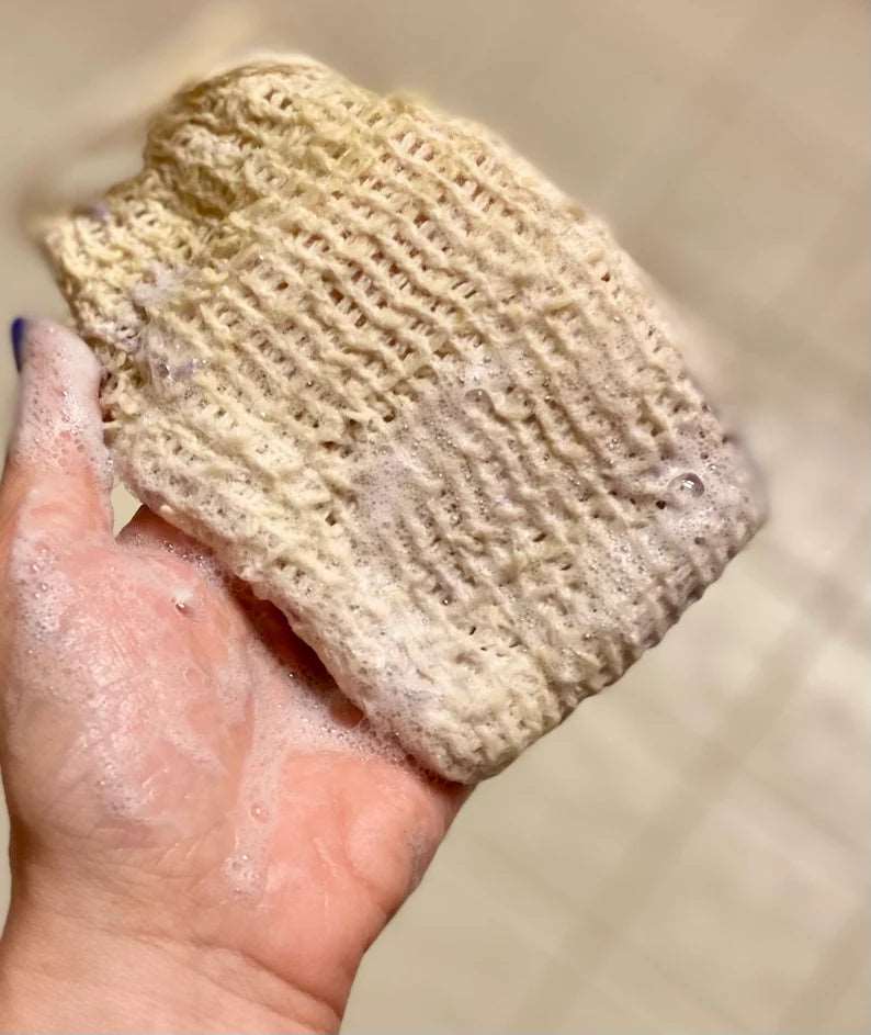 Loofah bag for natural soap