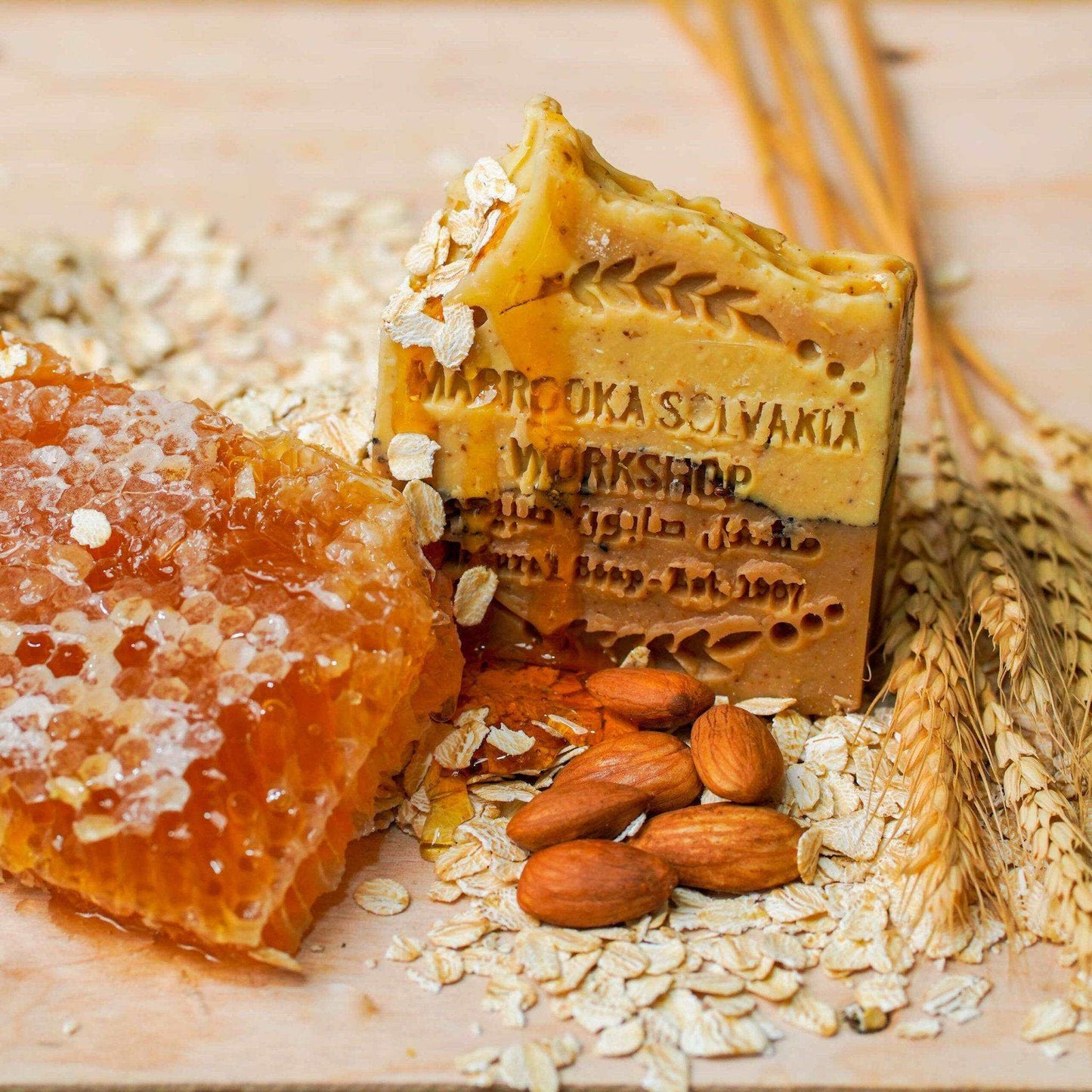 Oatmeal and raw honey soap